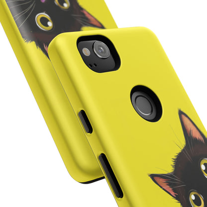 'Cute Cat' Yellow Phone Case