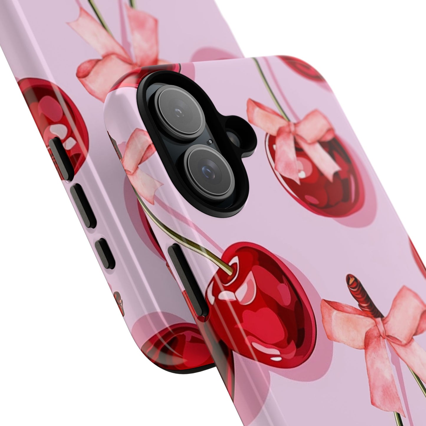 Cherry Ribbon Phone Cases for iPhone, Samsung Galaxy, and Google Pixel