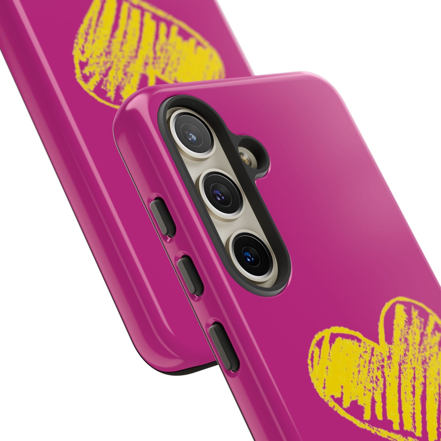 Yellow Heart, Pink Phone Case