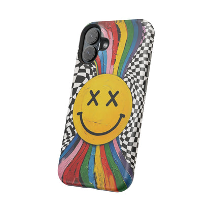 Colorful Smiley Face Magnetic Tough Case - Fun & Durable Phone Protection for iPhones