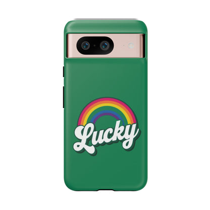 Lucky Rainbow Tough Phone Cases, iPhone, Samsung Galaxy, Google Pixel, Choose any phone model