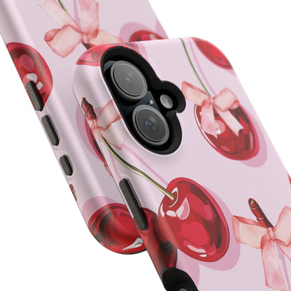 Cherry Ribbon Magnetic iPhone Caes - Durable, flexible, impact-resistant