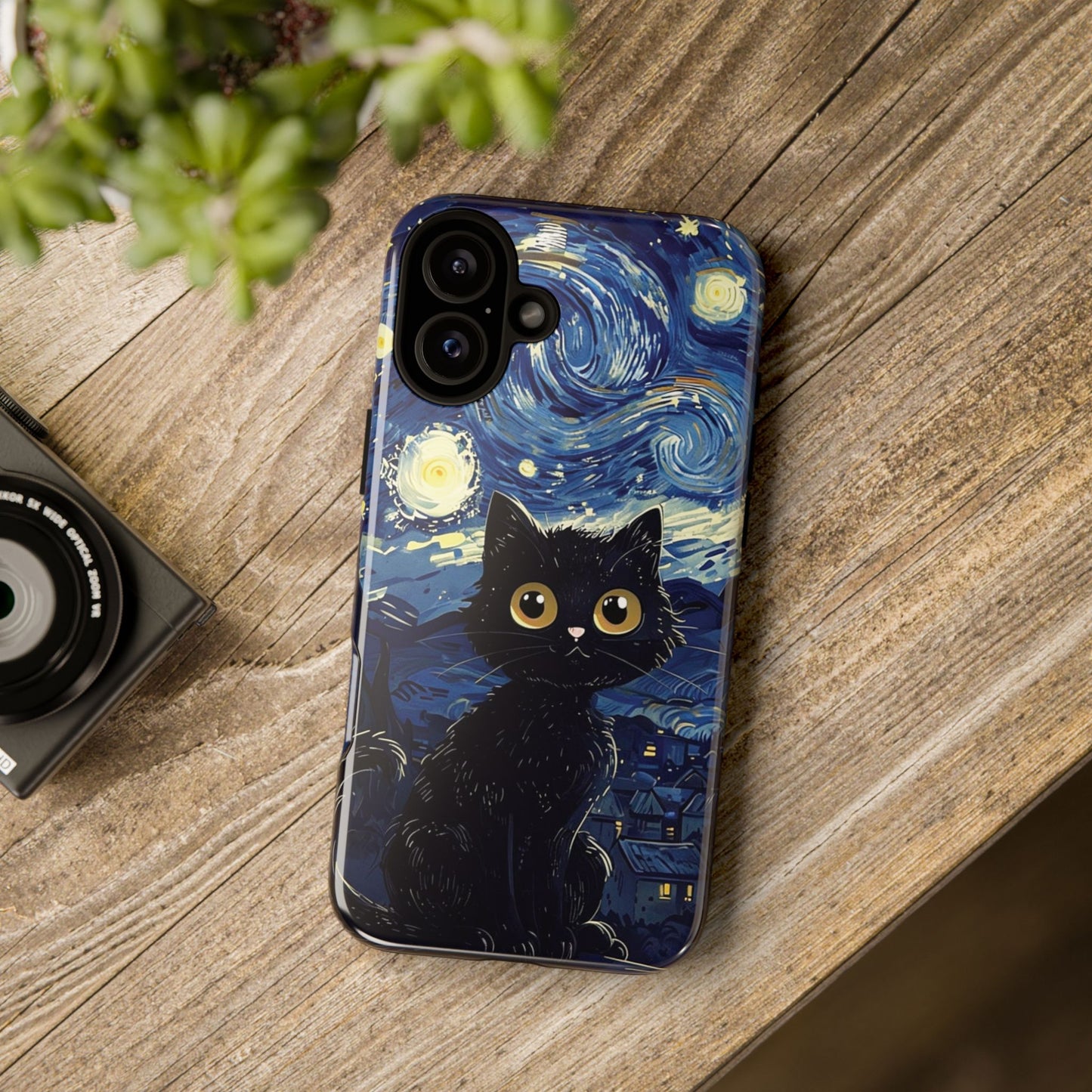 Cat under the stars, cute phone cases, Extra durable, Tough Cases, Pick your size