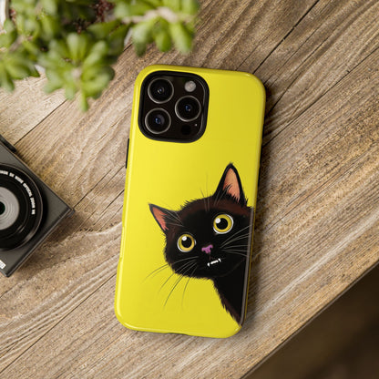 'Cute Cat' Yellow Phone Case