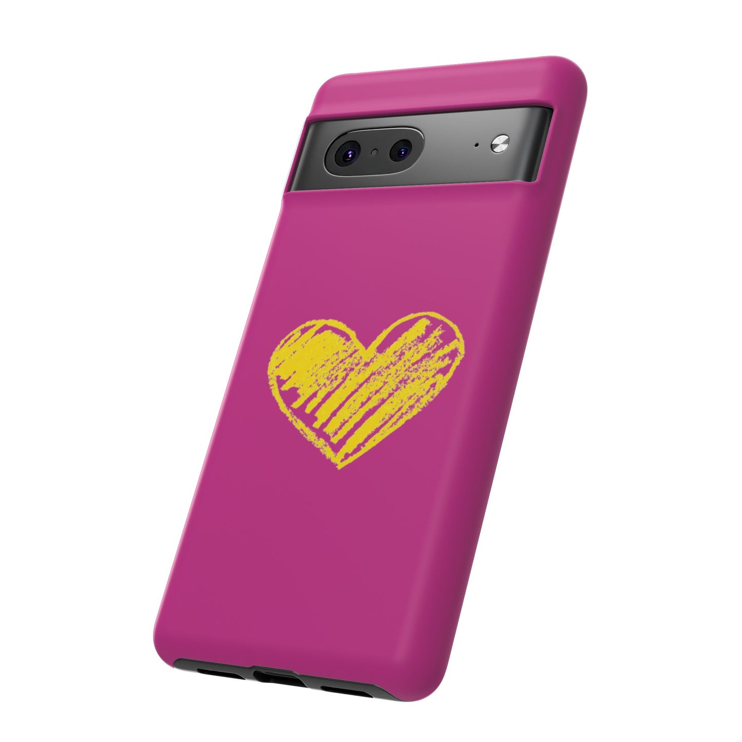 Yellow Heart, Pink Phone Case