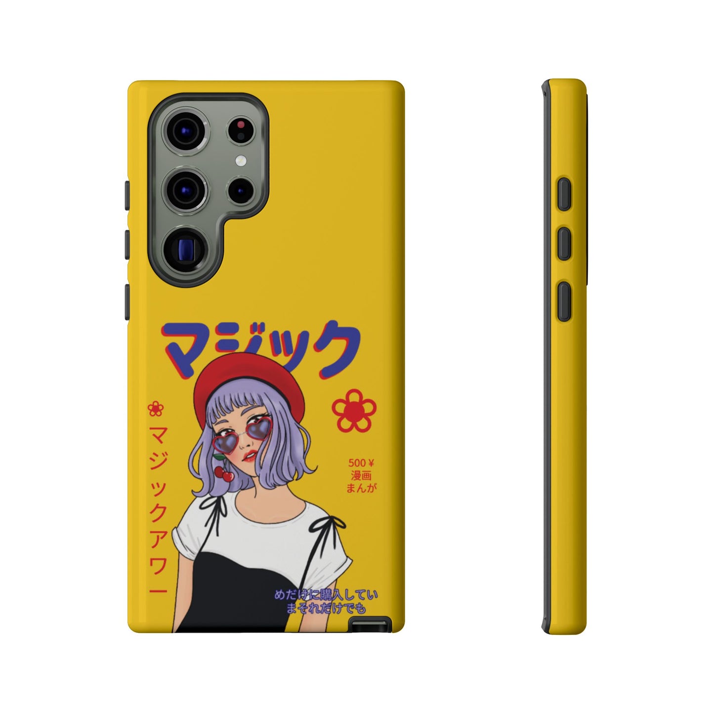 "Anime Cool Girl" Yellow Phone Cases – Bold, Stylish & Made for Any Phone! 💛✨ Pick Your Perfect Fit! -  iPhone, Samsung Galaxy, and Google Pixel