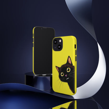 'Cute Cat' Yellow Phone Case