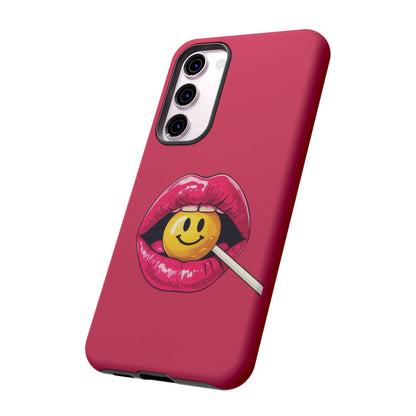 Lips & A Smiley Face Lollipop Phone Case