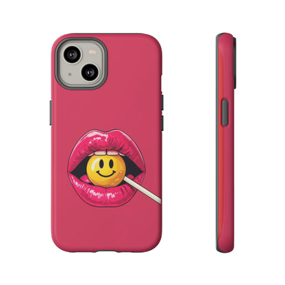 Lips & A Smiley Face Lollipop Phone Case