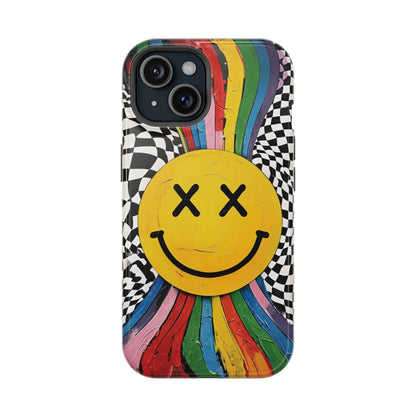 Colorful Smiley Face Magnetic Tough Case - Fun & Durable Phone Protection for iPhones