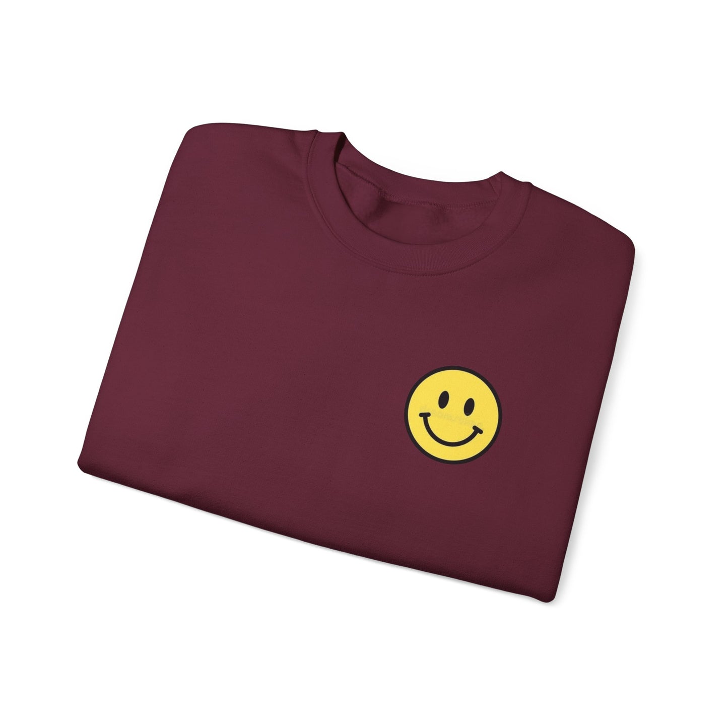 Happy Vibes Front And Back Design Sweatshirt - Smiley Face