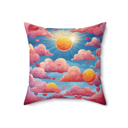 "Hearts In The Sky" Spun Polyester Square Pillow