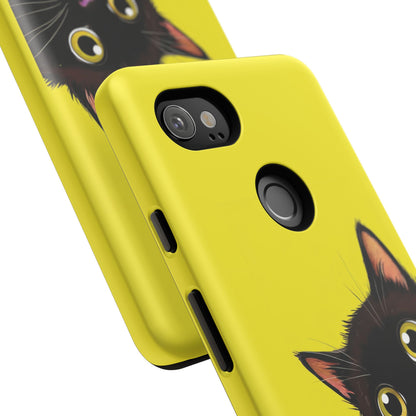 'Cute Cat' Yellow Phone Case