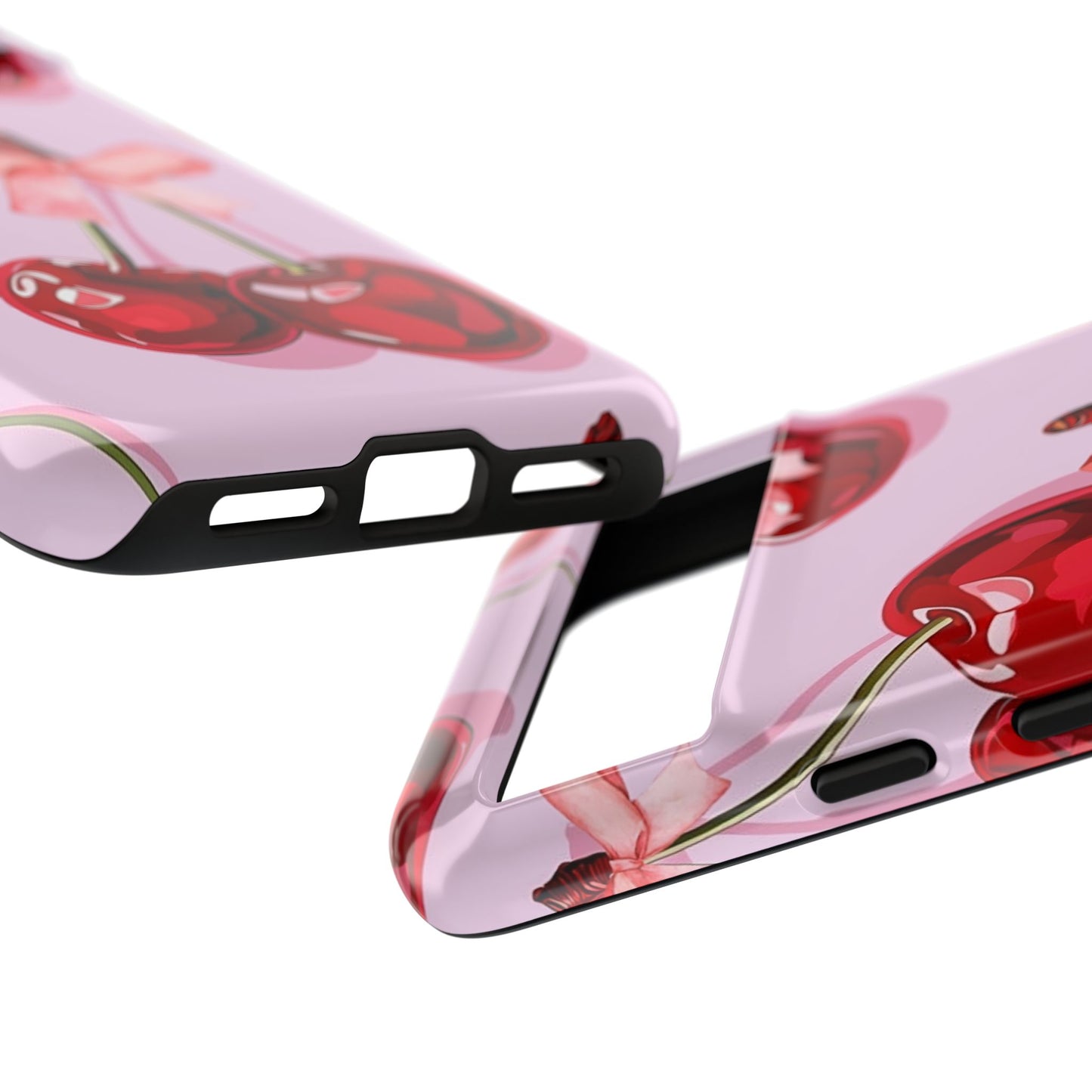 Cherry Ribbon Phone Cases for iPhone, Samsung Galaxy, and Google Pixel