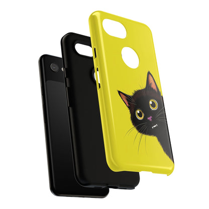 'Cute Cat' Yellow Phone Case