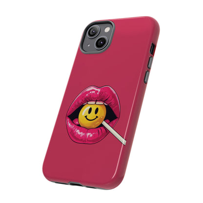 Lips & A Smiley Face Lollipop Phone Case