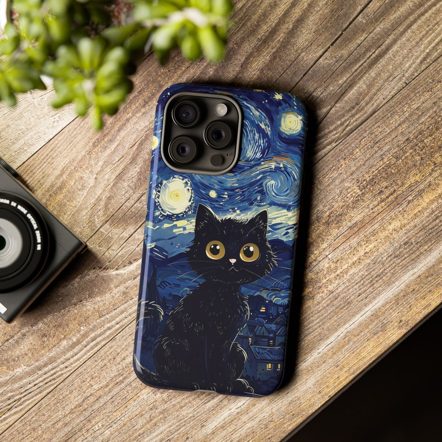 Cat under the stars, cute phone cases, Extra durable, Tough Cases, Pick your size