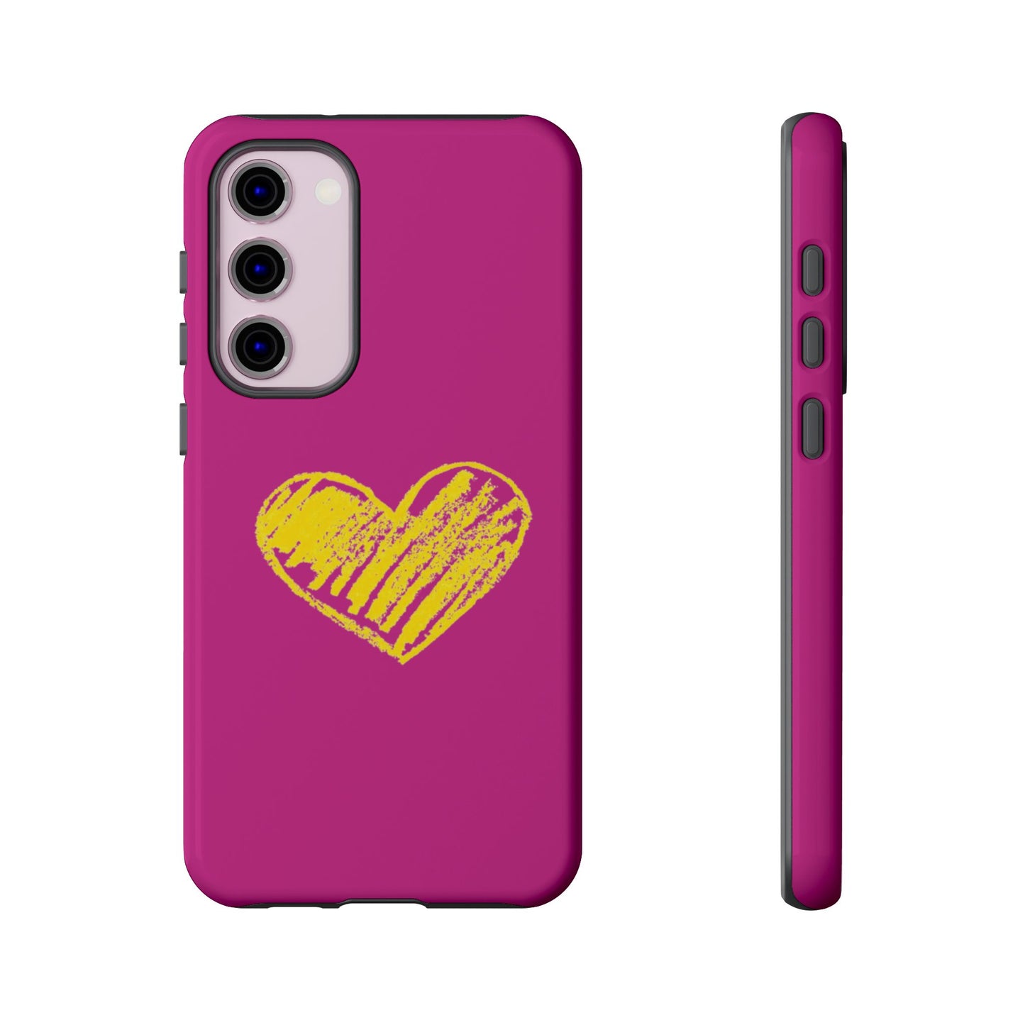 Yellow Heart, Pink Phone Case