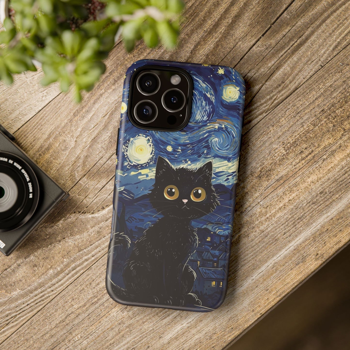 Cat under the stars, cute phone cases, Extra durable, Tough Cases, Pick your size