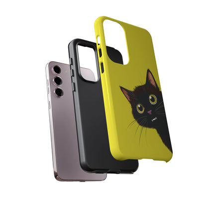 'Cute Cat' Yellow Phone Case