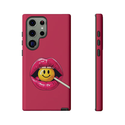 Lips & A Smiley Face Lollipop Phone Case