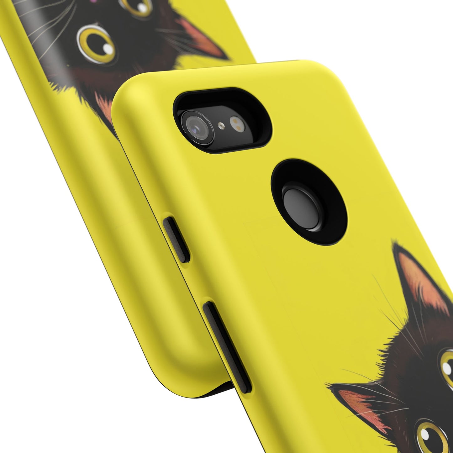 'Cute Cat' Yellow Phone Case