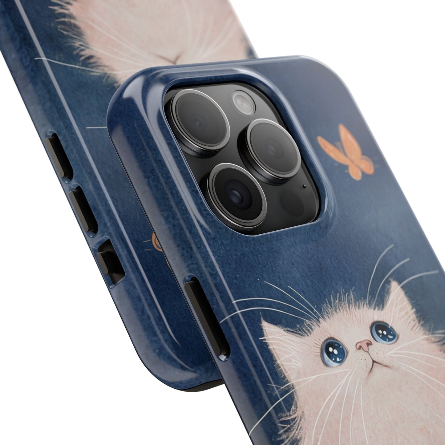 Cute Cat & Butterfly iPhone Case