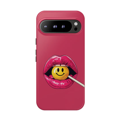 Lips & A Smiley Face Lollipop Phone Case