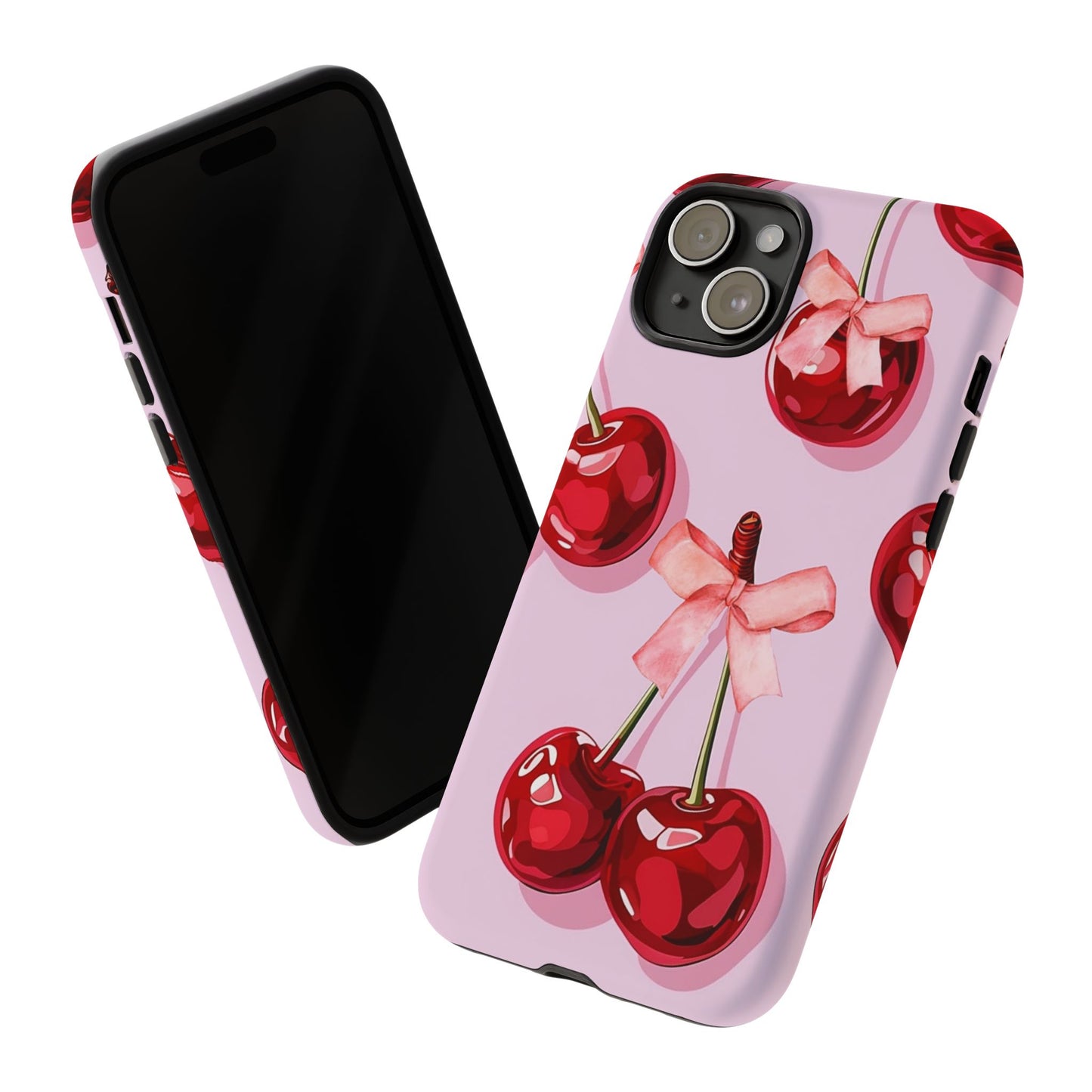 Cherry Ribbon Phone Cases for iPhone, Samsung Galaxy, and Google Pixel