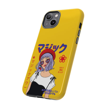 "Anime Cool Girl" Yellow Phone Cases – Bold, Stylish & Made for Any Phone! 💛✨ Pick Your Perfect Fit! -  iPhone, Samsung Galaxy, and Google Pixel