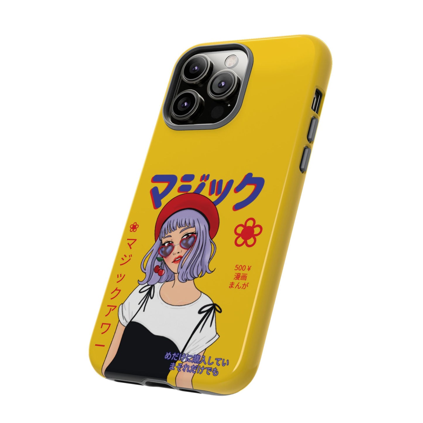 "Anime Cool Girl" Yellow Phone Cases – Bold, Stylish & Made for Any Phone! 💛✨ Pick Your Perfect Fit! -  iPhone, Samsung Galaxy, and Google Pixel