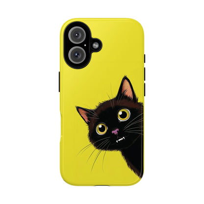 'Cute Cat' Yellow Phone Case