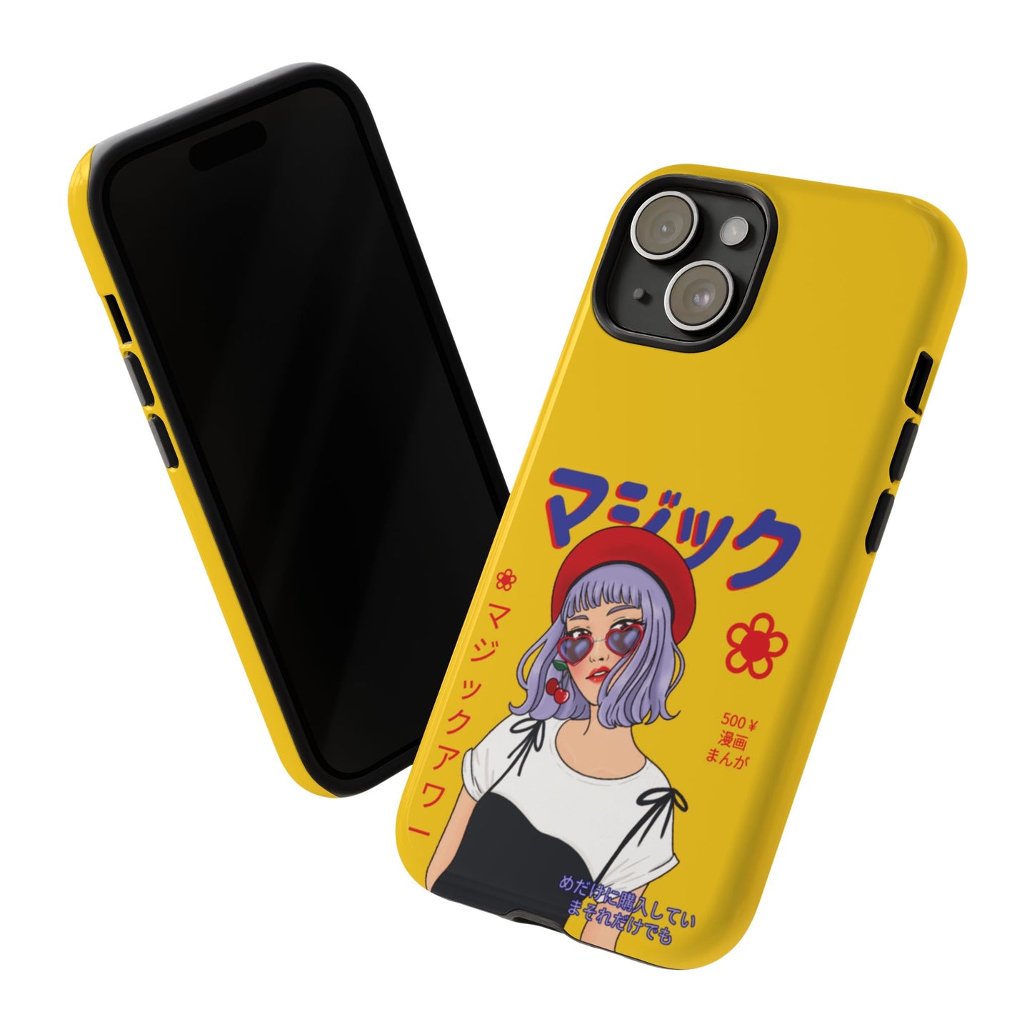 "Anime Cool Girl" Yellow Phone Cases – Bold, Stylish & Made for Any Phone! 💛✨ Pick Your Perfect Fit! -  iPhone, Samsung Galaxy, and Google Pixel