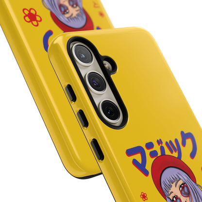 "Anime Cool Girl" Yellow Phone Cases – Bold, Stylish & Made for Any Phone! 💛✨ Pick Your Perfect Fit! -  iPhone, Samsung Galaxy, and Google Pixel