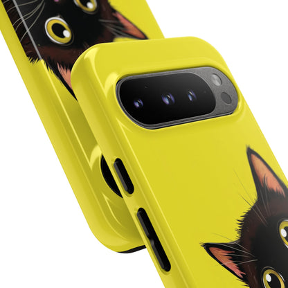 'Cute Cat' Yellow Phone Case