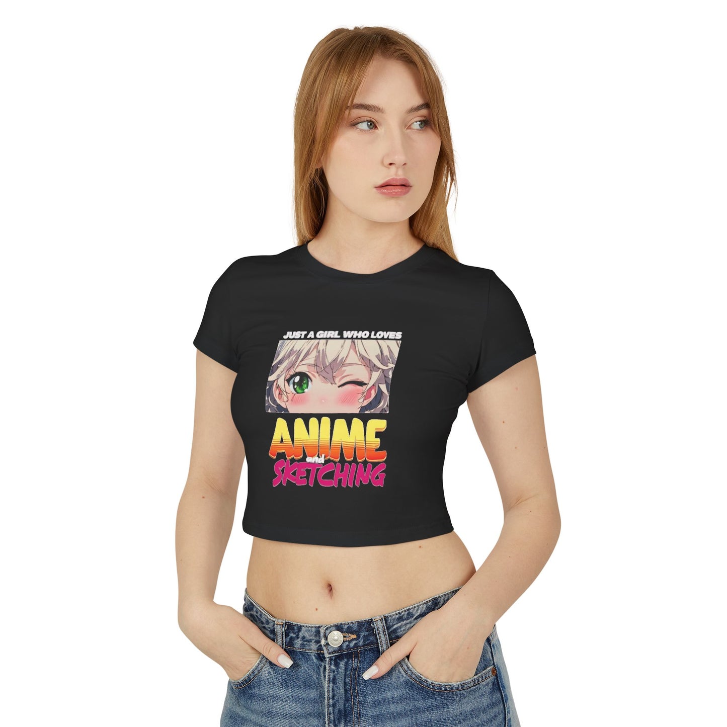 "Just A Girl Who Loves Anime And Sketching" Crop Top T-Shirt