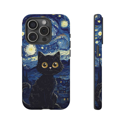 Cat under the stars, cute phone cases, Extra durable, Tough Cases, Pick your size