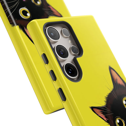 'Cute Cat' Yellow Phone Case