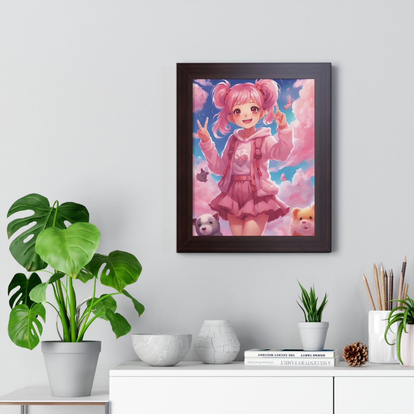 Anime, Cute girl Picture and Frame Vertical Poster