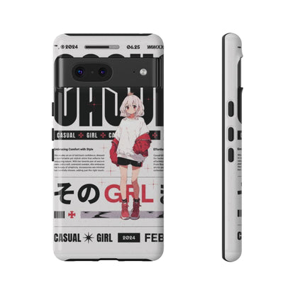 "Casual Girl" Anime Phone Cases for iPhone, Samsung Galaxy, and Google Pixel, Pick your size