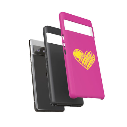 Yellow Heart, Pink Phone Case