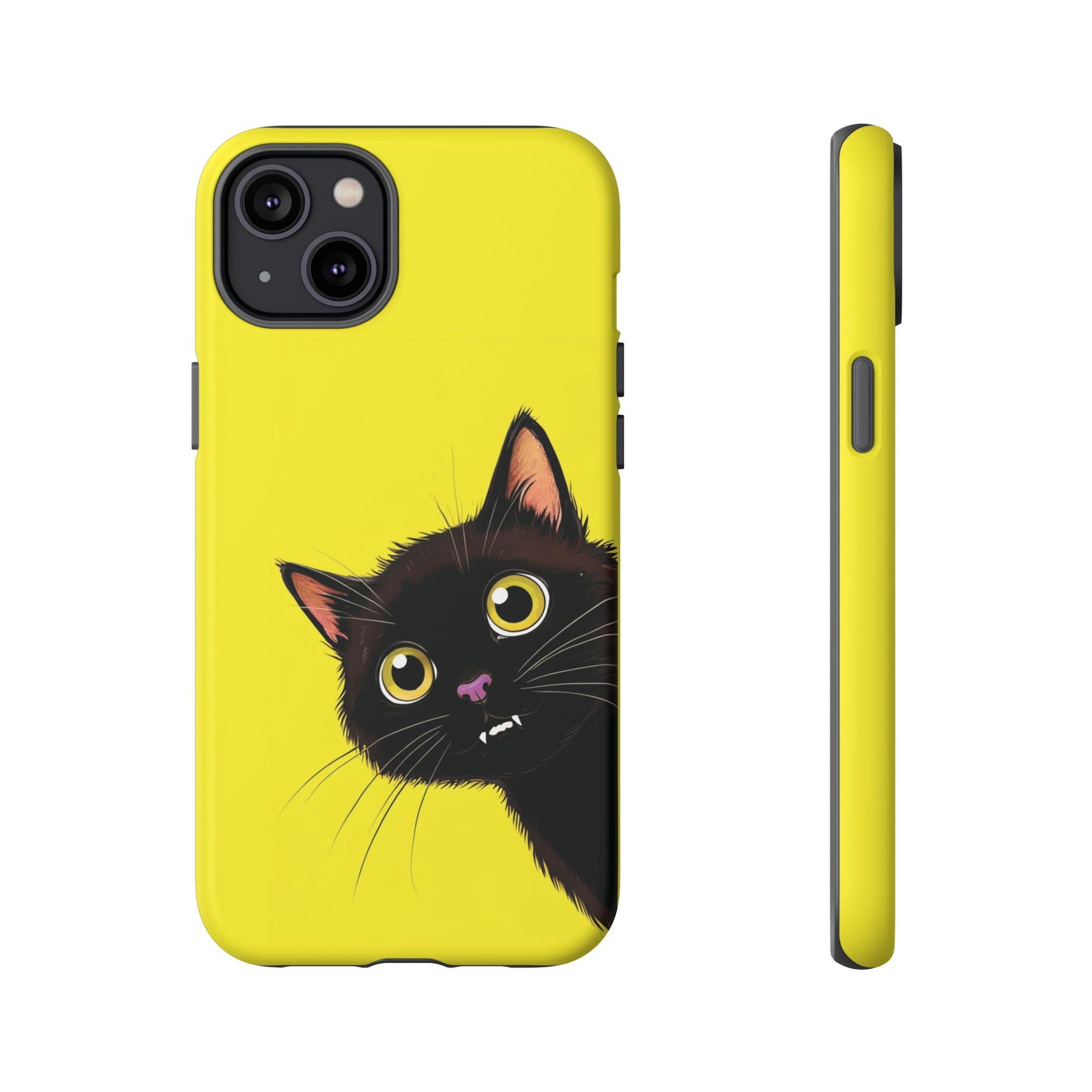 'Cute Cat' Yellow Phone Case