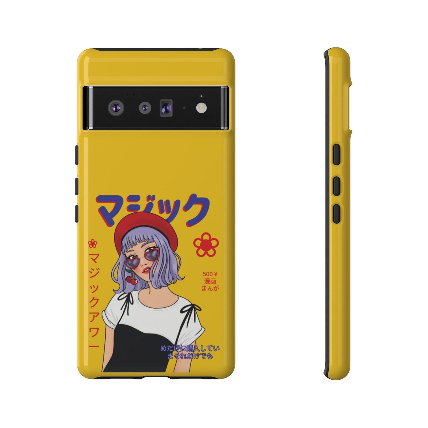 "Anime Cool Girl" Yellow Phone Cases – Bold, Stylish & Made for Any Phone! 💛✨ Pick Your Perfect Fit! -  iPhone, Samsung Galaxy, and Google Pixel