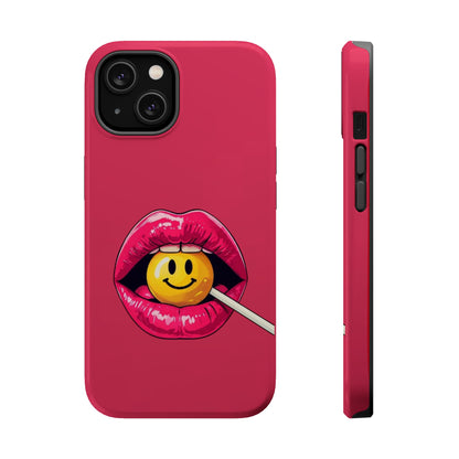 Lips & A Smiley Face Lollipop Magnetic Phone Case