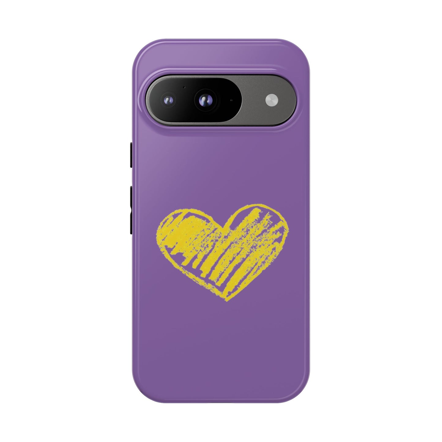 Yellow Heart, Purple Phone Case