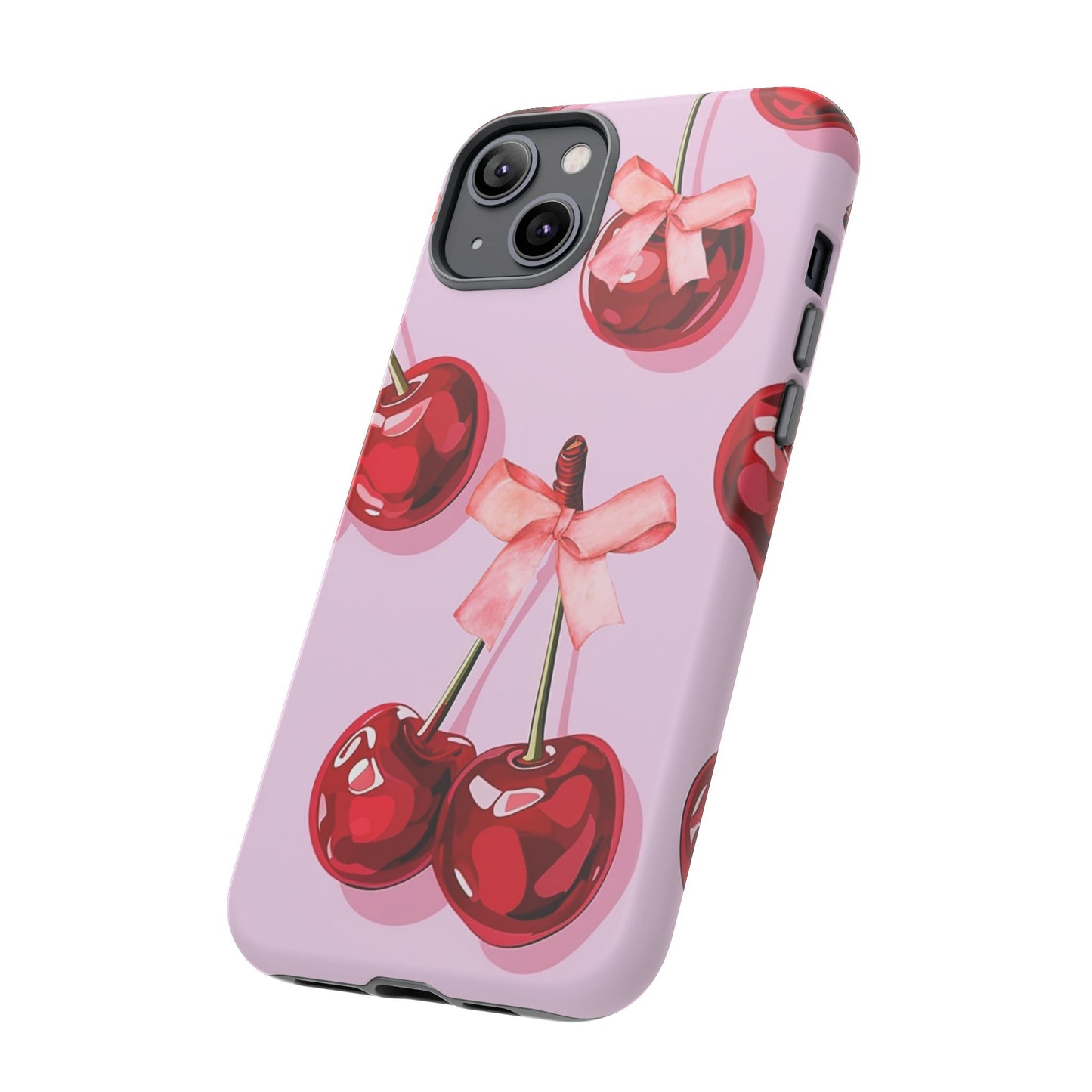 Cherry Ribbon Phone Cases for iPhone, Samsung Galaxy, and Google Pixel