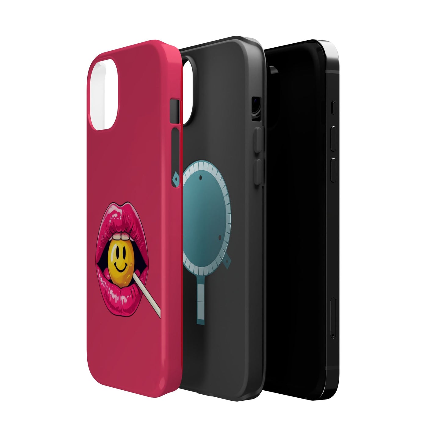 Lips & A Smiley Face Lollipop Magnetic Phone Case