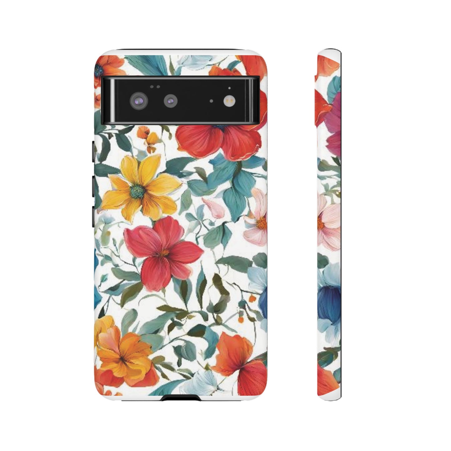 Floral Phone Cases for  iPhone, Samsung Galaxy, and Google Pixel devices - Double layers for extra durability and protection