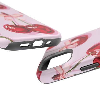 Cherry Ribbon Magnetic iPhone Caes - Durable, flexible, impact-resistant