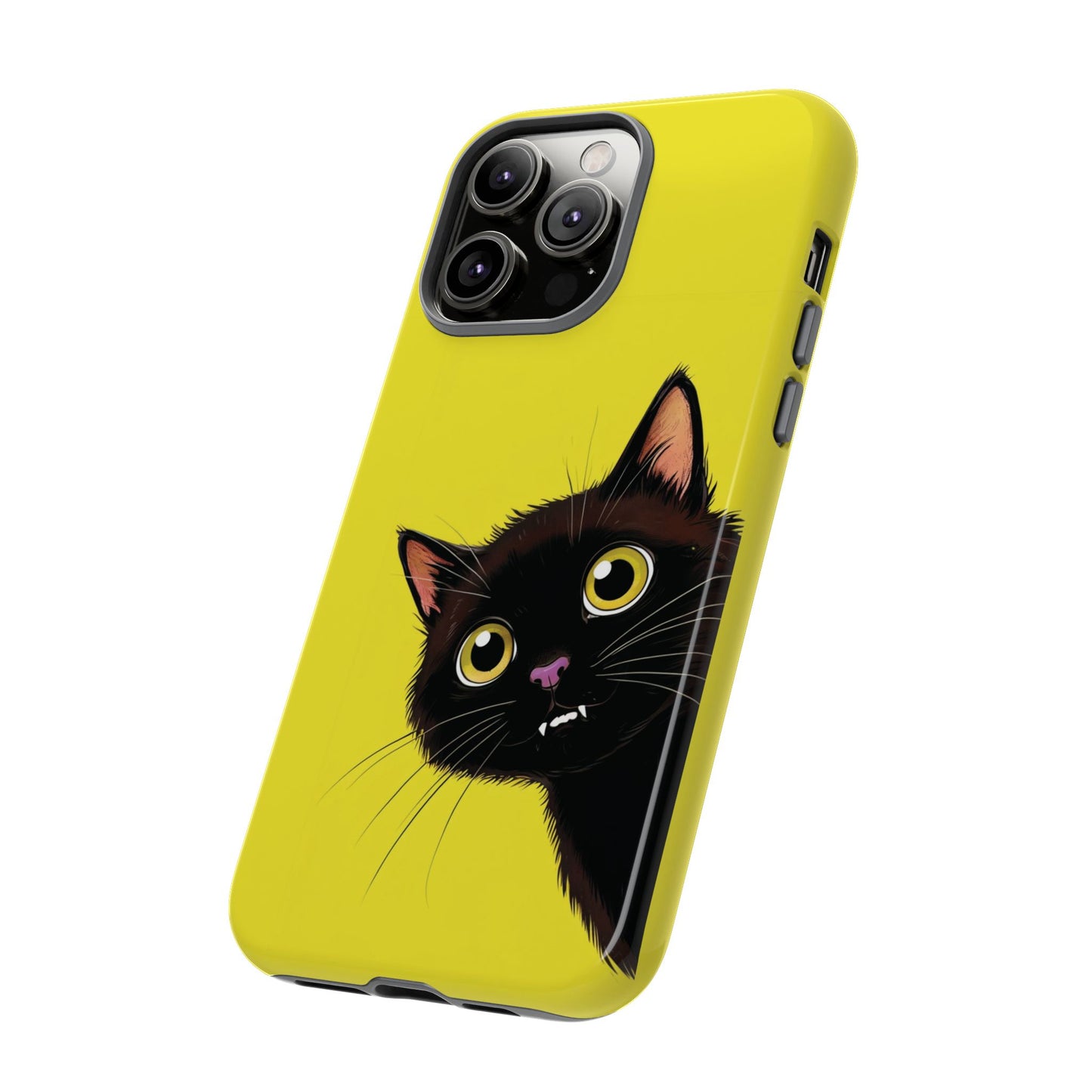 'Cute Cat' Yellow Phone Case